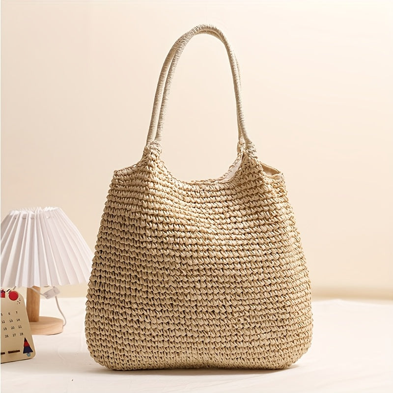 Melissa | Borsa a Tracolla in Paglia Intrecciata - Cammello Chiaro